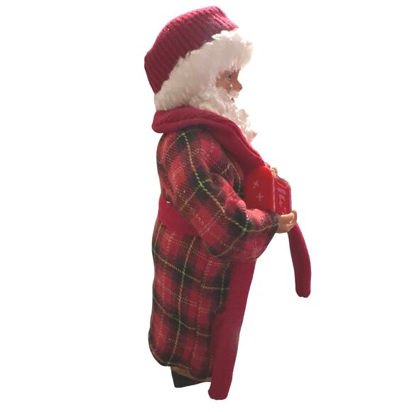 Collectable santa Clause 11” in bathrob and slippers w/coffee and santa mail NWT - Picture 2 of 6
